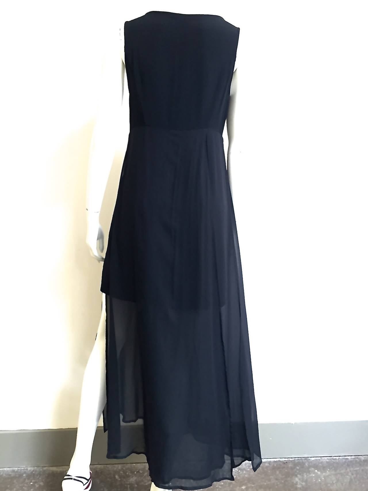 Claude Montana 90s Black Dress Size 8. For Sale 1