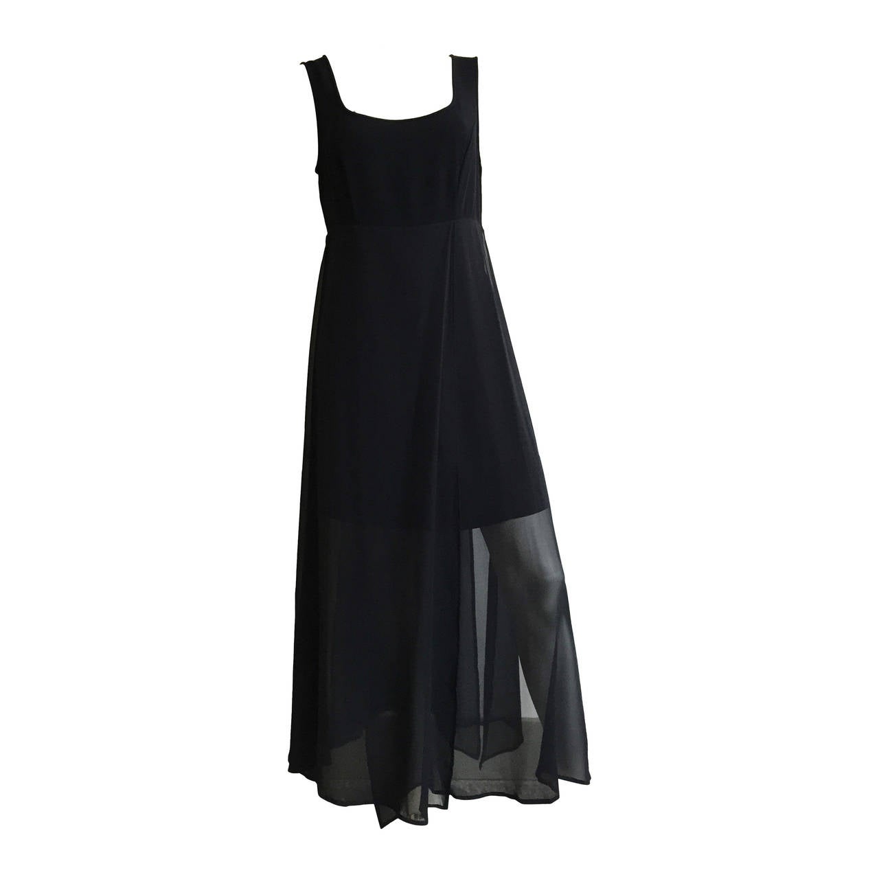 Claude Montana 90s Black Dress Size 8. For Sale