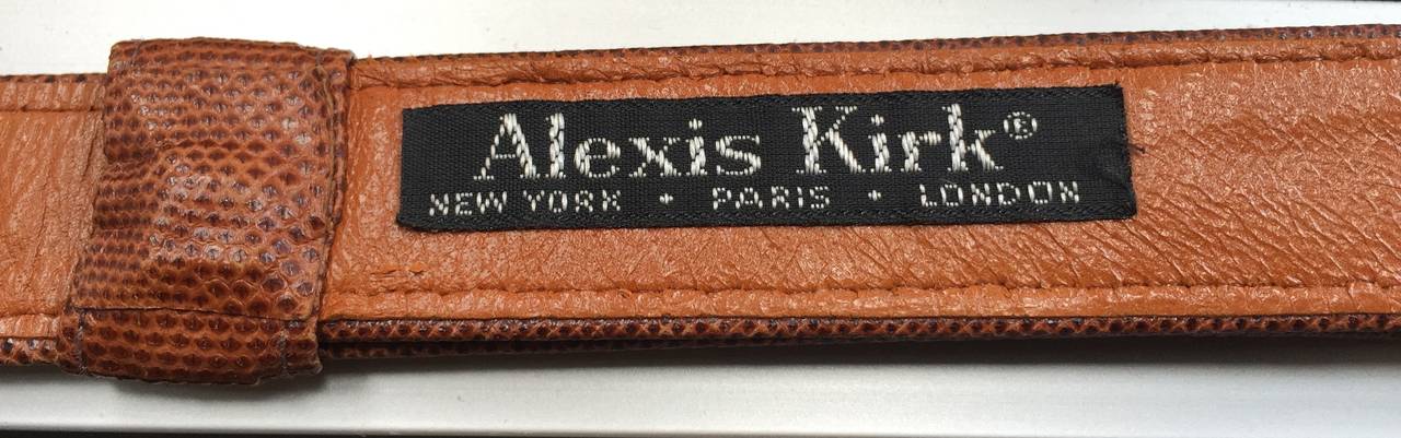 Alexis Kirk 80s 'Wood Collection' abstract brass belt. 1