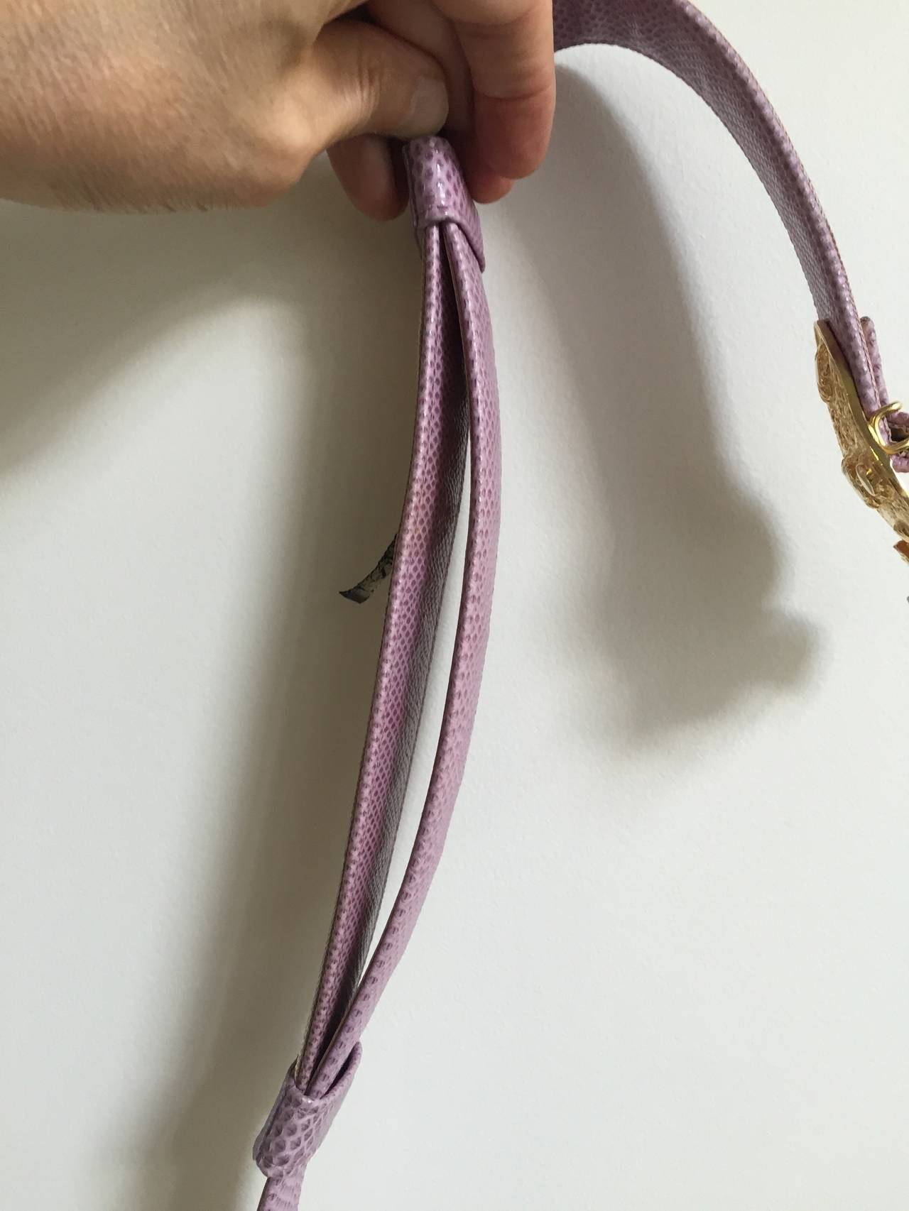 Alexis Kirk Purple Snake Skin Adjustable Belt. 4