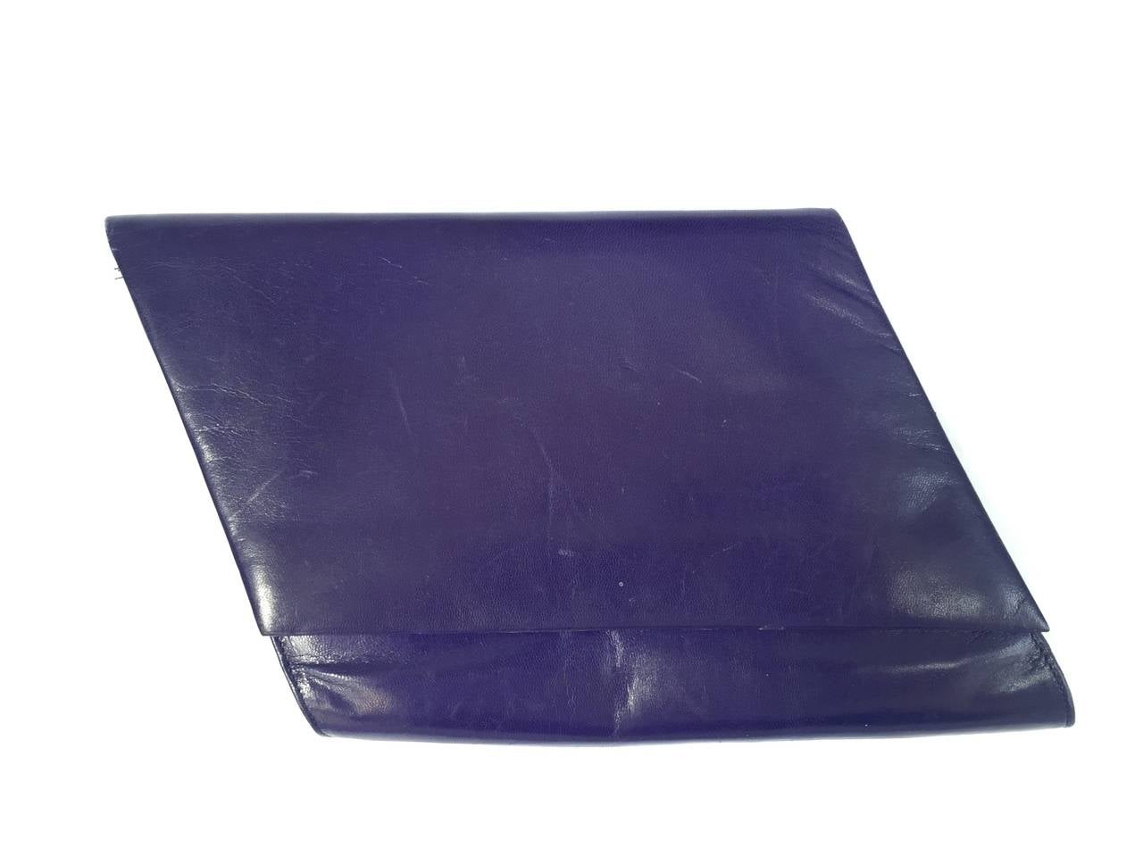 Charles Jourdan 80s leather angular shoulder strap / clutch. 3