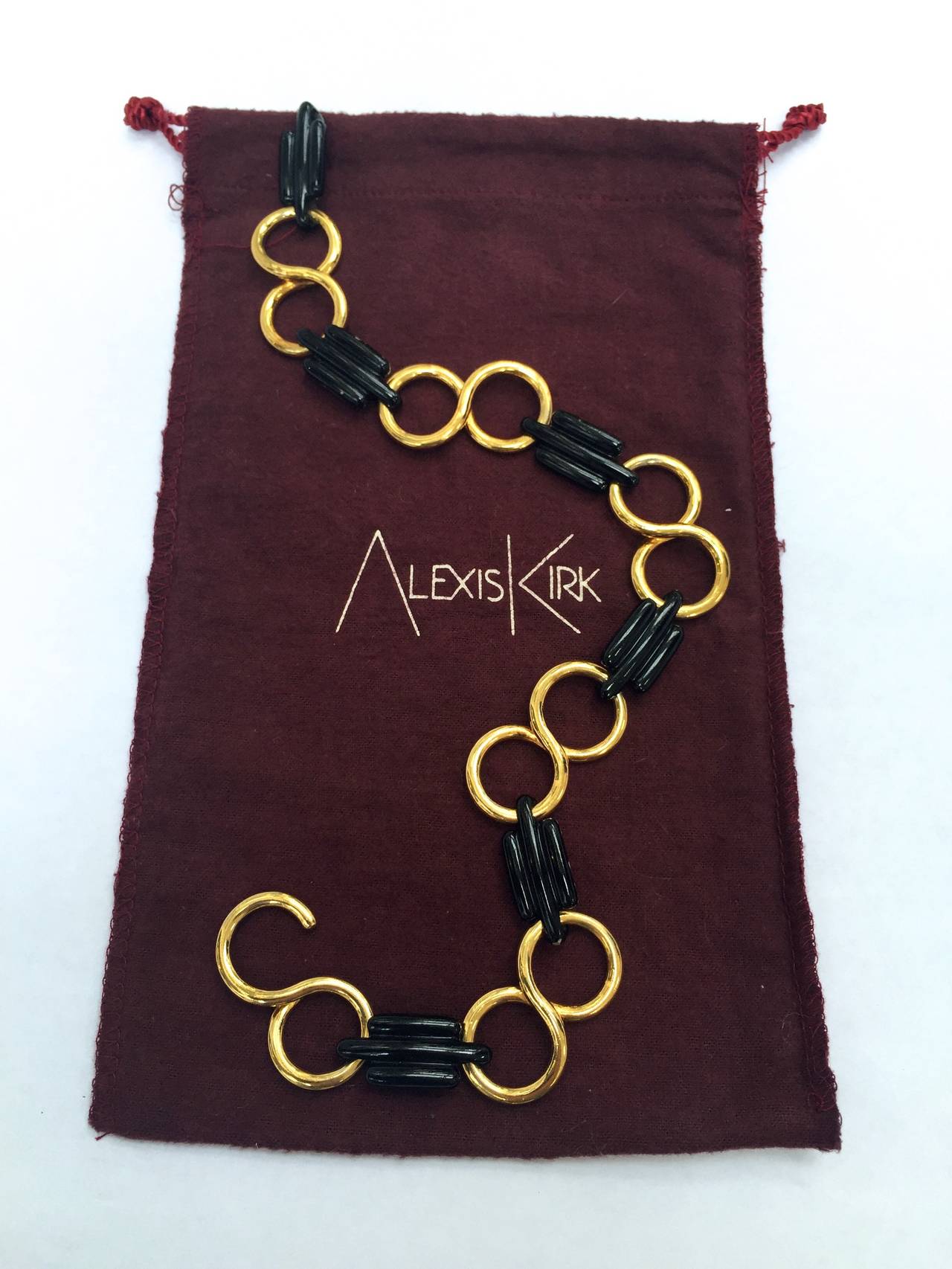 Alexis Kirk 80s link necklace. In Good Condition For Sale In Atlanta, GA