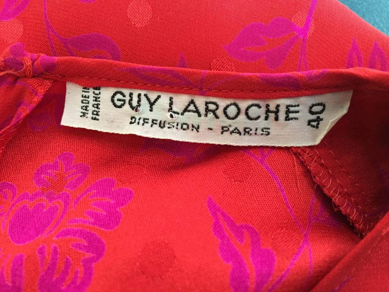 Guy Laroche Silk Dress With Pockets, 1970s For Sale 3