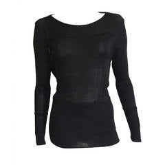 Claude Montana Black Knit Top Size 4 / 6.