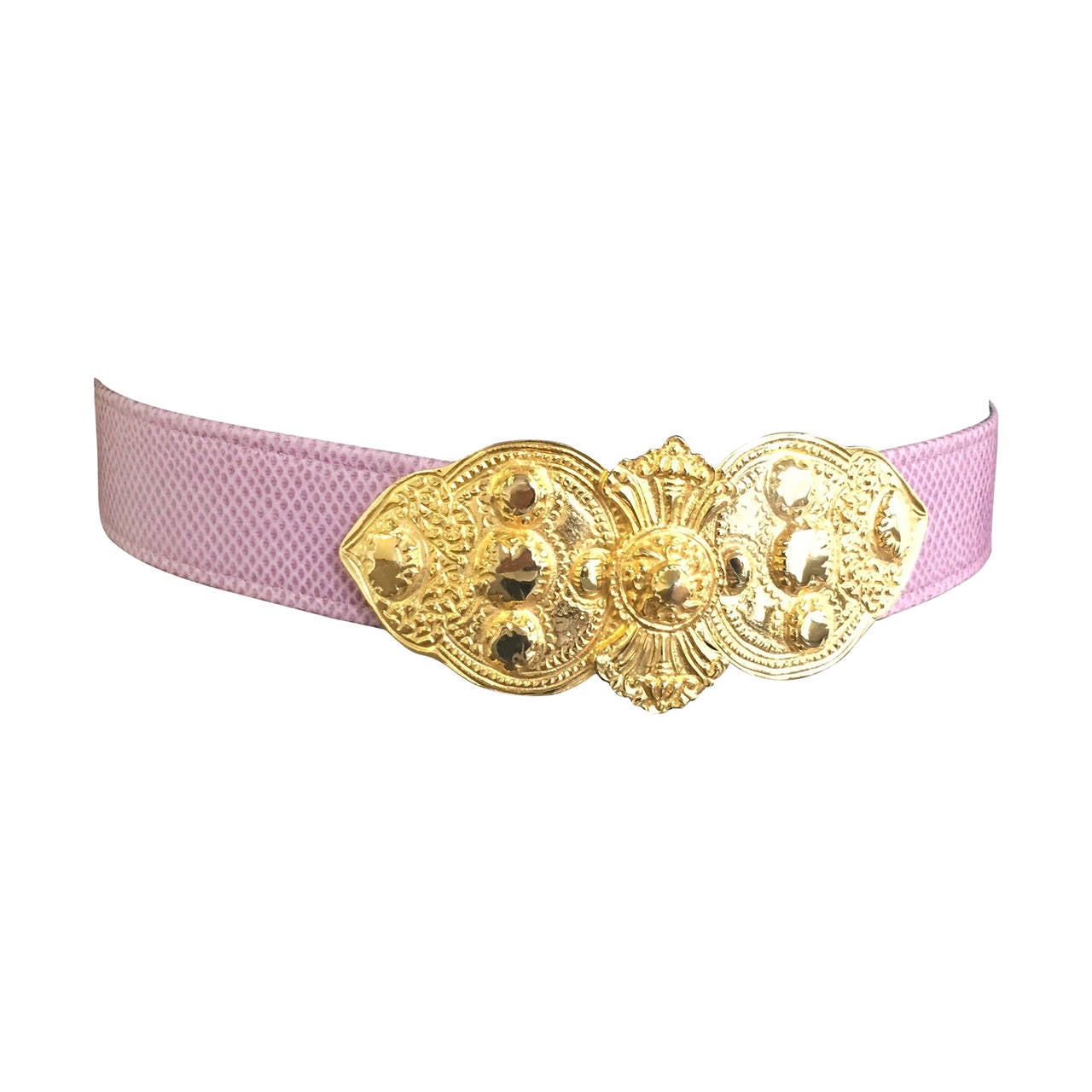 Alexis Kirk Purple Snake Skin Adjustable Belt.