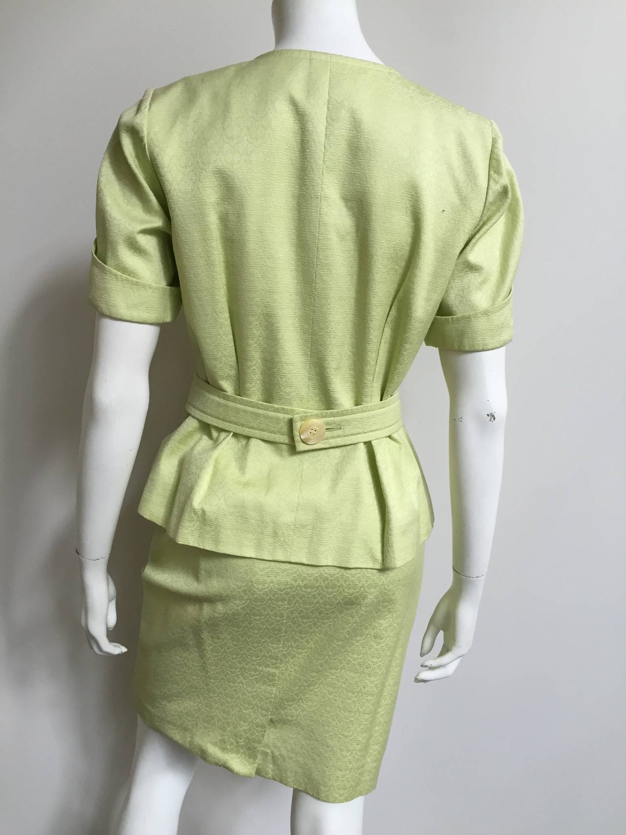 Yves Saint Laurent 80s Cotton Skirt Suit Size 6. For Sale 1