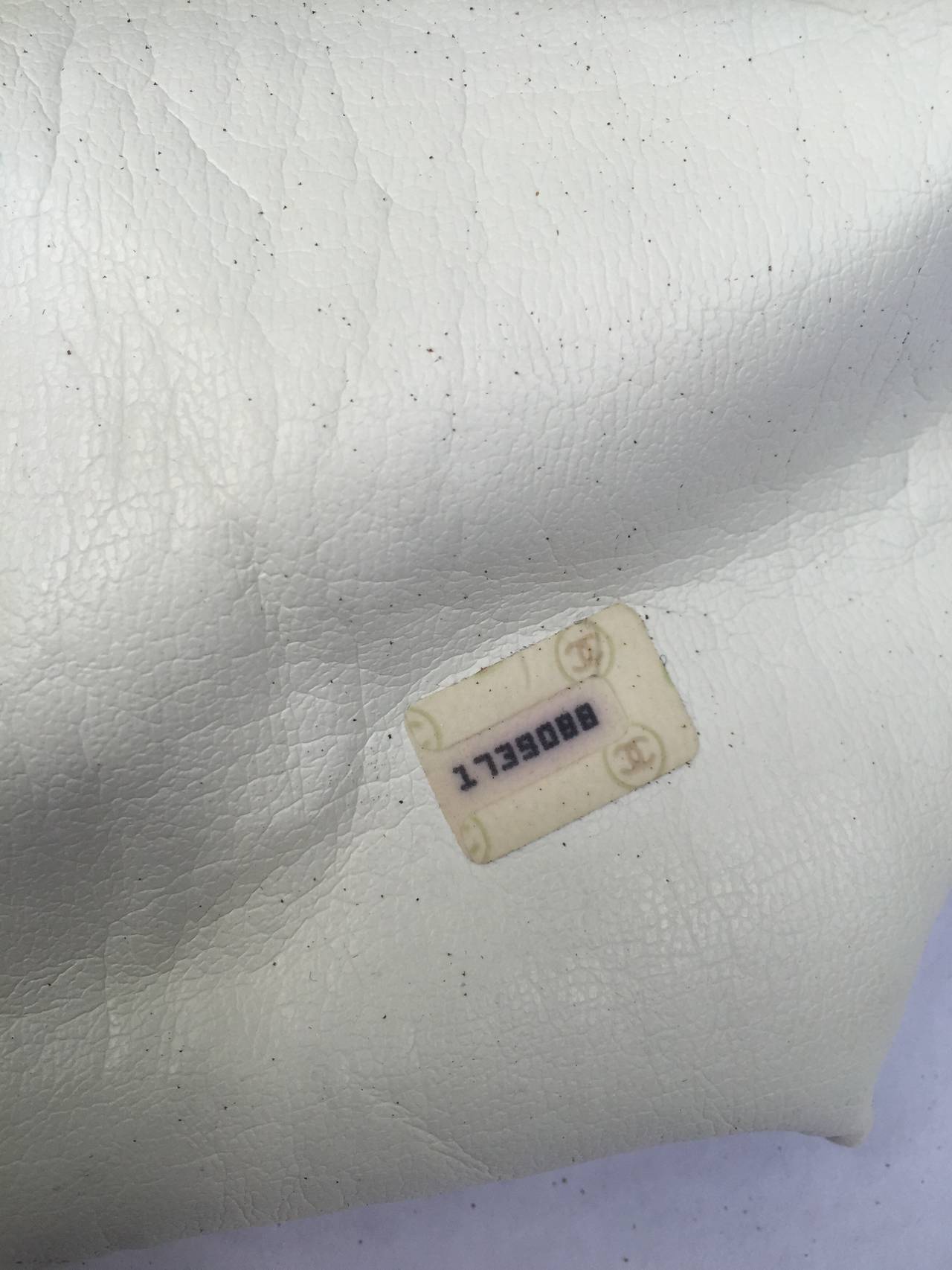 Chanel denim white leather trim shoulder handbag. 5