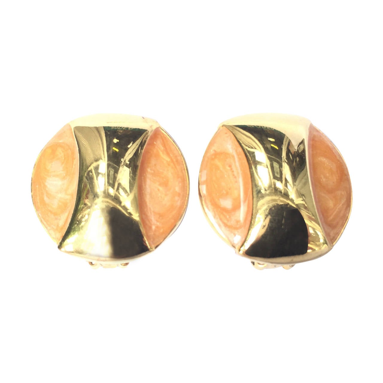 Alexis Kirk 1980s Gold Clip Earrings. For Sale