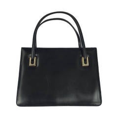 Loewe 60s black leather handbag.