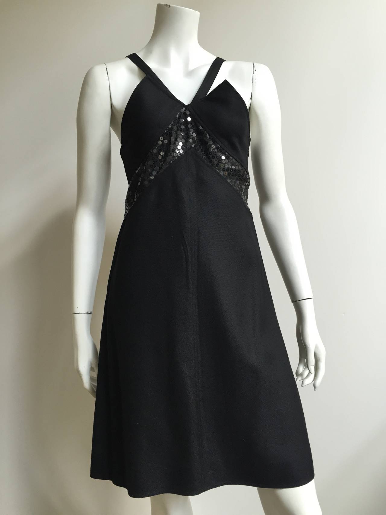 Courreges 80s Linen Sequin Evening Dress Size 8. For Sale 5