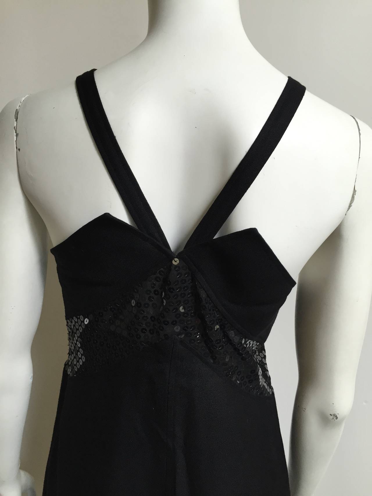 Courreges 80s Linen Sequin Evening Dress Size 8. For Sale 1