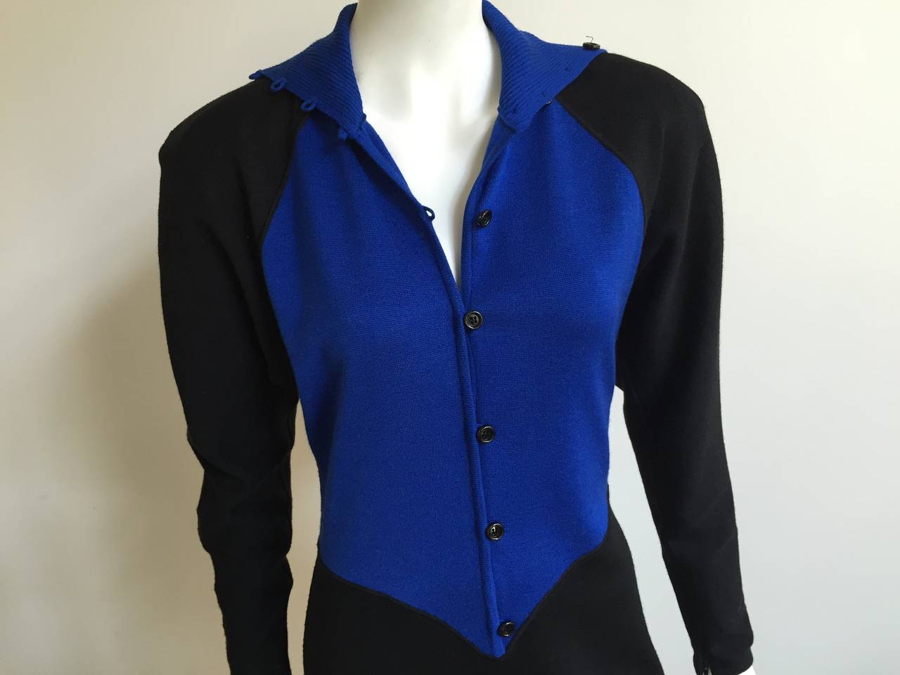 Black Emanuel Ungaro Parallele Paris 1980s Knit Dress Size 8. For Sale