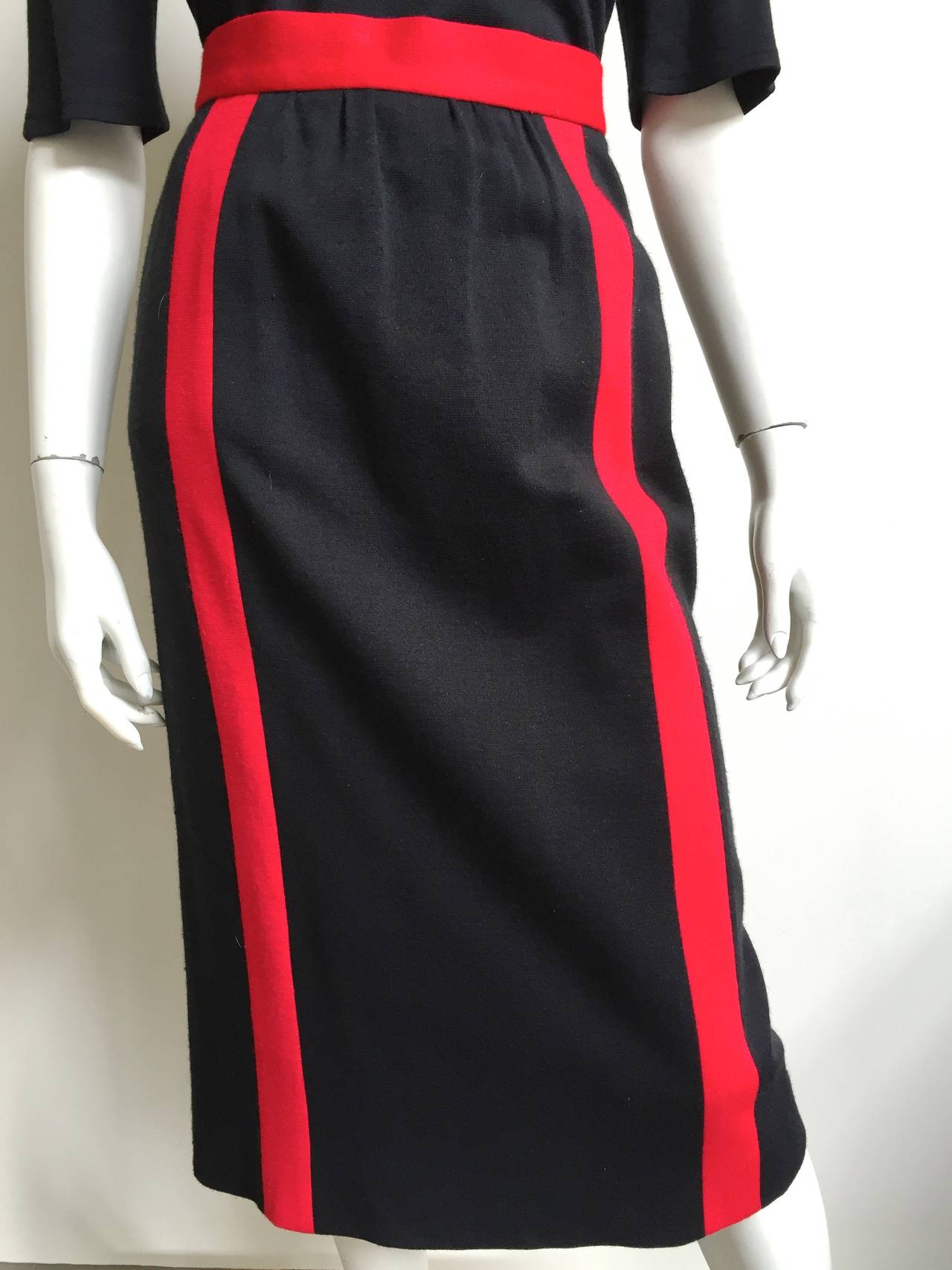 Black Carven 60s Knit Top & Skirt Size 6.