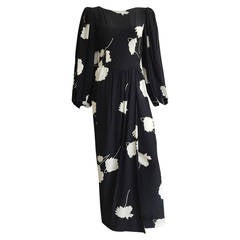 Vintage Oscar de la Renta 90s Silk Maxi Dress Size 4.
