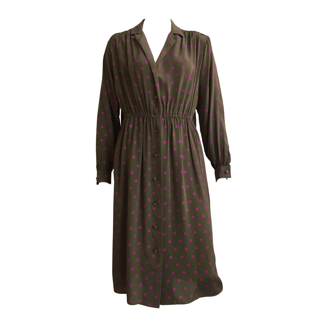 Bill Blass Silk Dress With pockets Size 8. For Sale