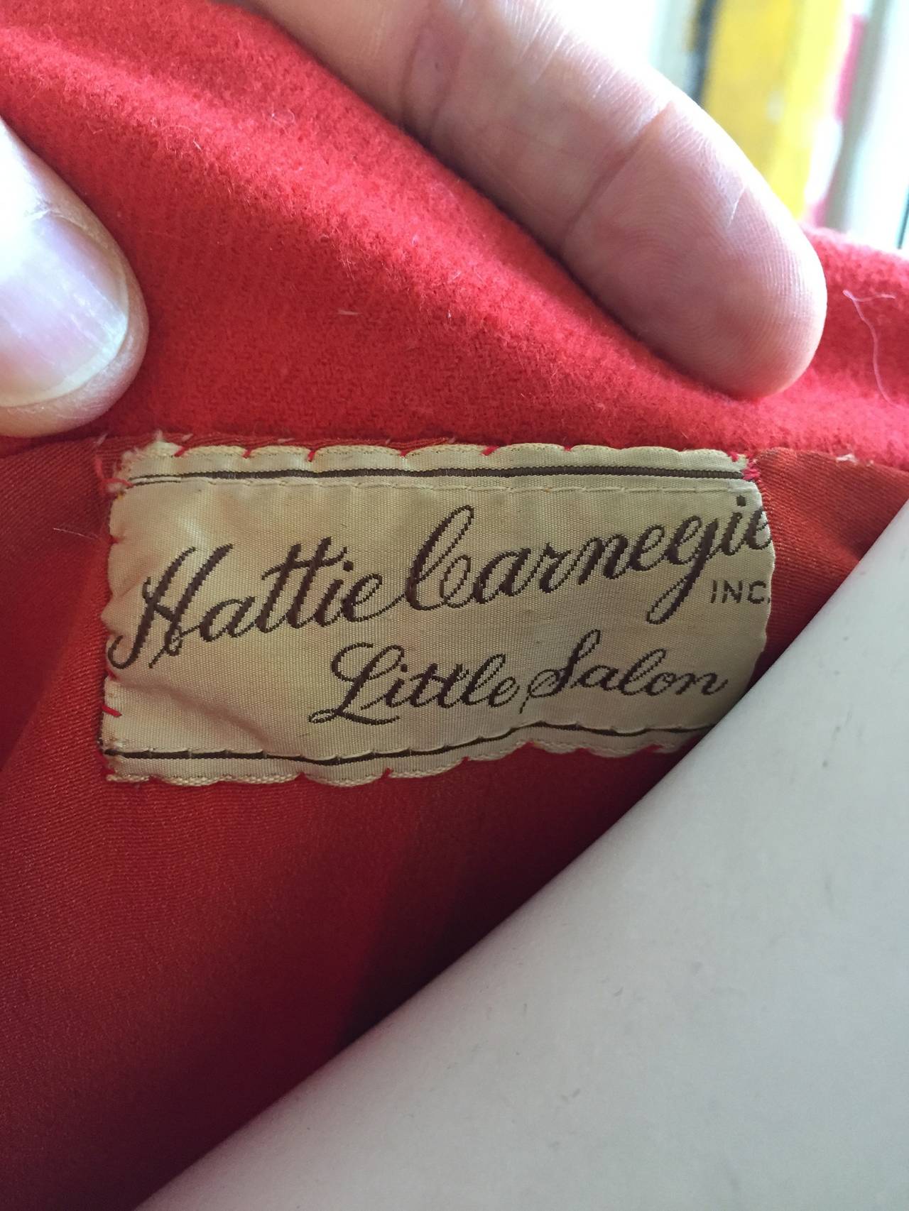 Hattie Carnegie 1940s Coat Size 10. For Sale 6