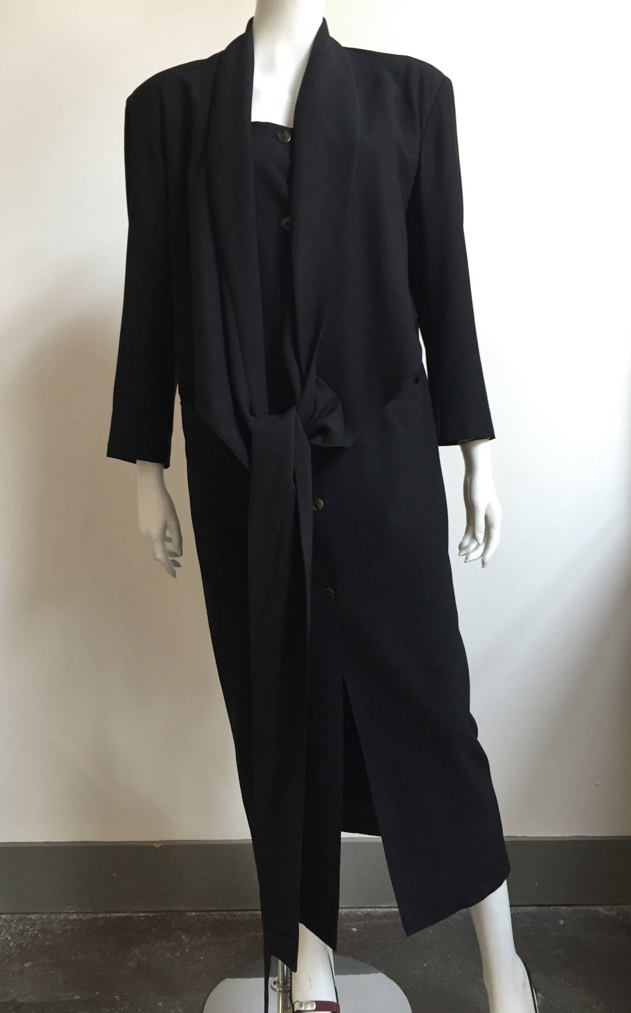Jean Paul Gaultier 80s black wool coat size medium. 6