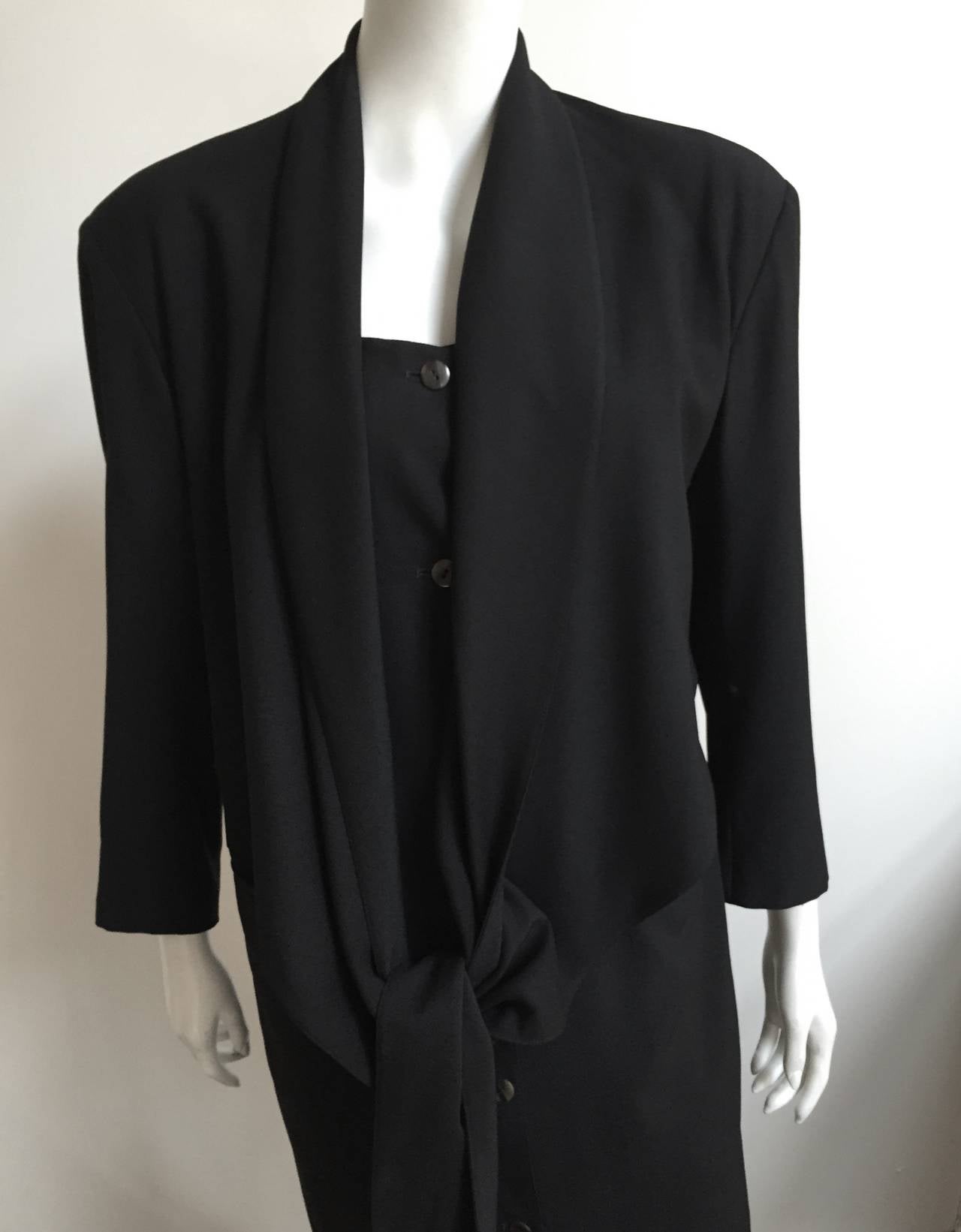Jean Paul Gaultier 80s black wool coat size medium. In Good Condition In Atlanta, GA