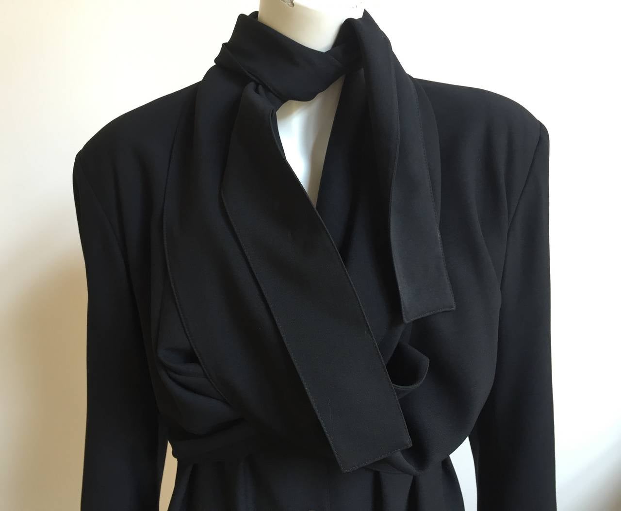 Women's Jean Paul Gaultier 80s black wool coat size medium.