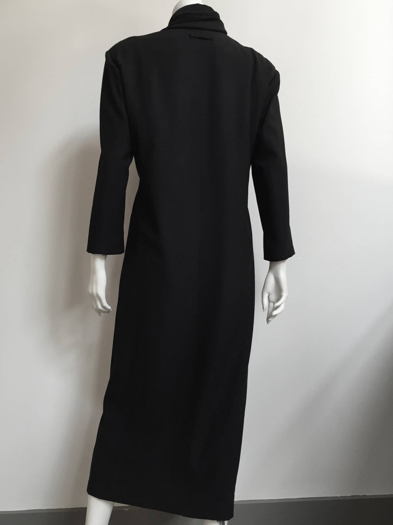 Jean Paul Gaultier 80s black wool coat size medium. 3