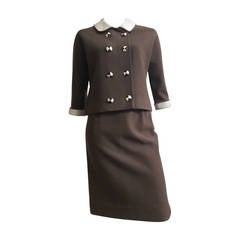 Davison's Brauner Strickrock aus den 1960er Jahren Größe 4.