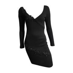 Vintage Patrick Kelly 1980s Black Evening Dress Size Small.