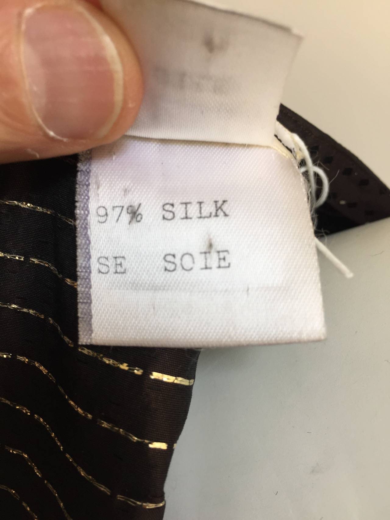 Ferragamo Brown Silk Blouse Size 6, 1980s  For Sale 2