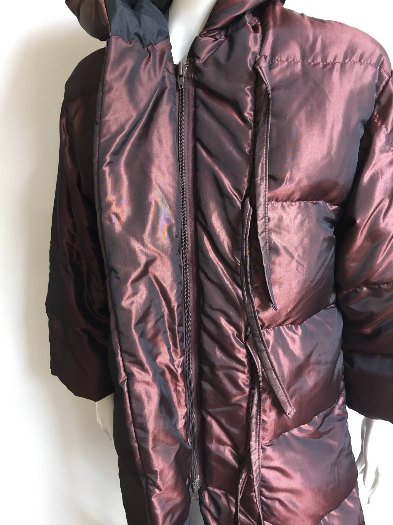 Bill Blass 80s metallic down coat with hood size 6. at 1stDibs | bill ...