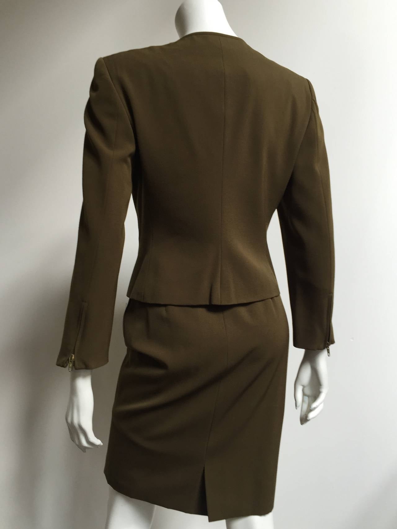 Women's Genny by Versace Olive Skirt Suit Size 4 