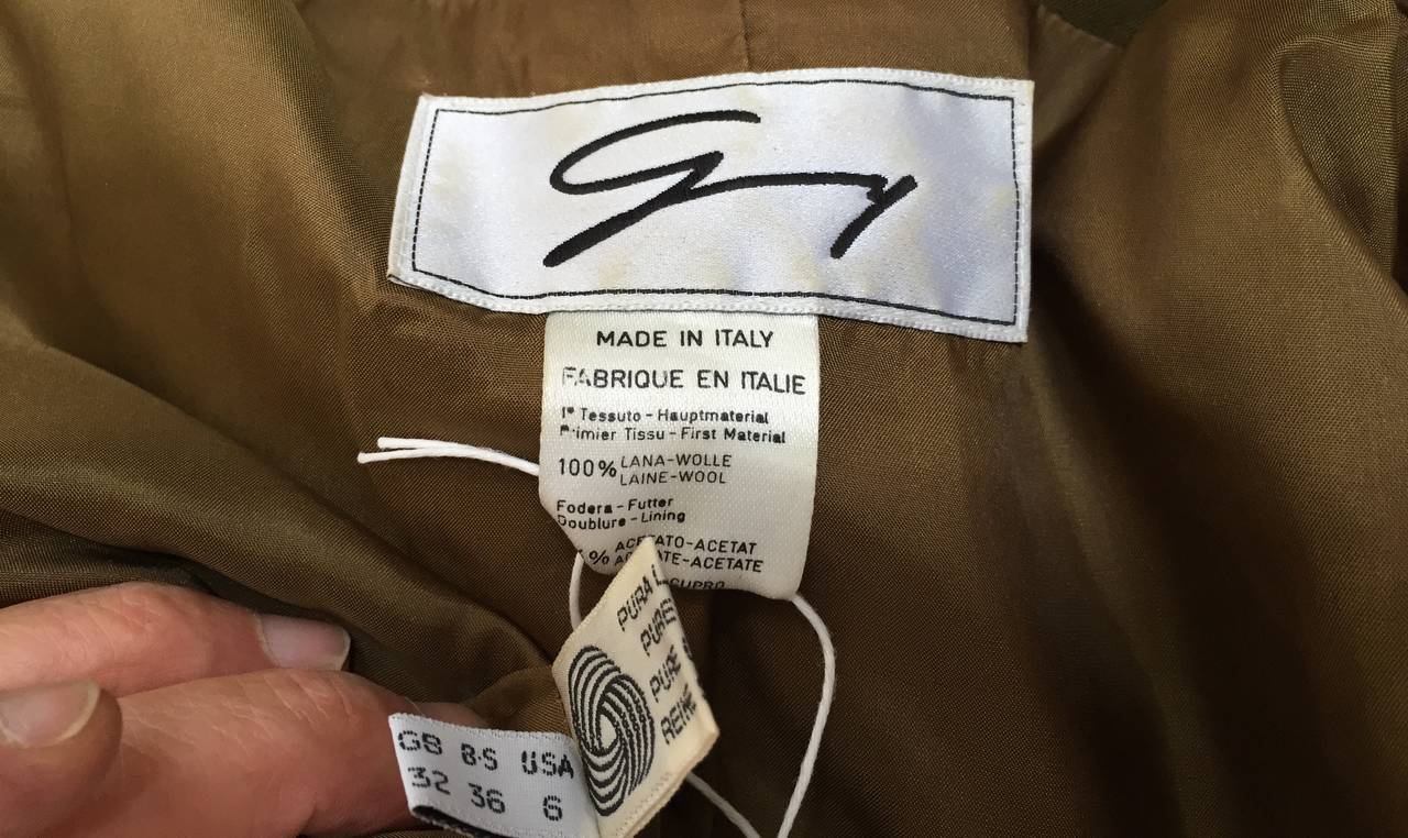 Genny by Versace Olive Skirt Suit Size 4 2