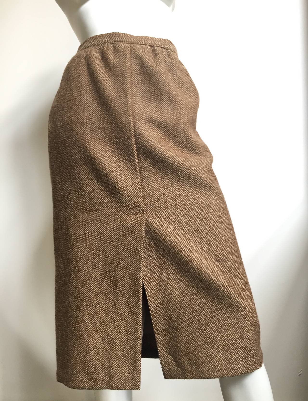 Calvin Klein Brown Wool Skirt With Pockets, 1980s  For Sale 5
