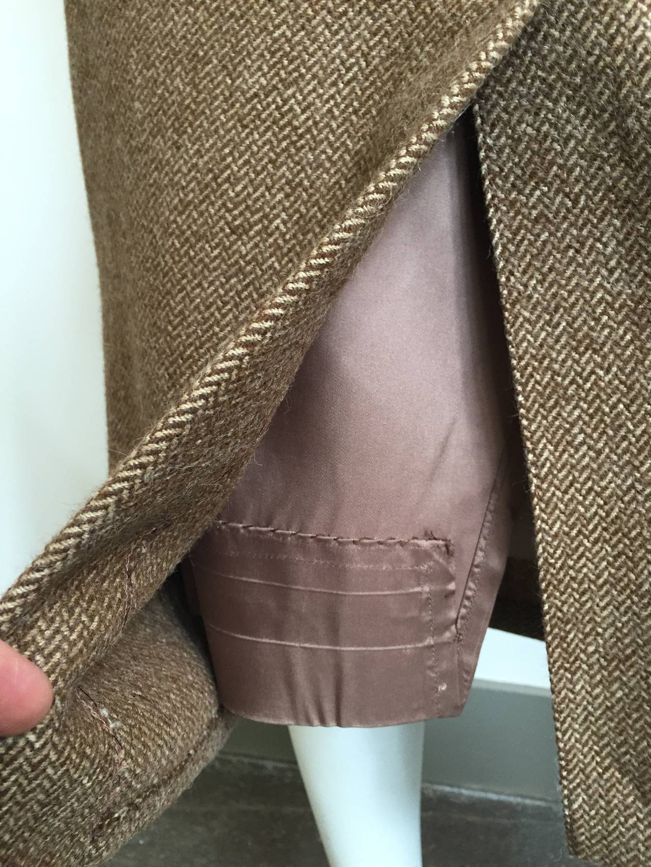 Calvin Klein Brown Wool Skirt With Pockets, 1980s  In Good Condition For Sale In Atlanta, GA