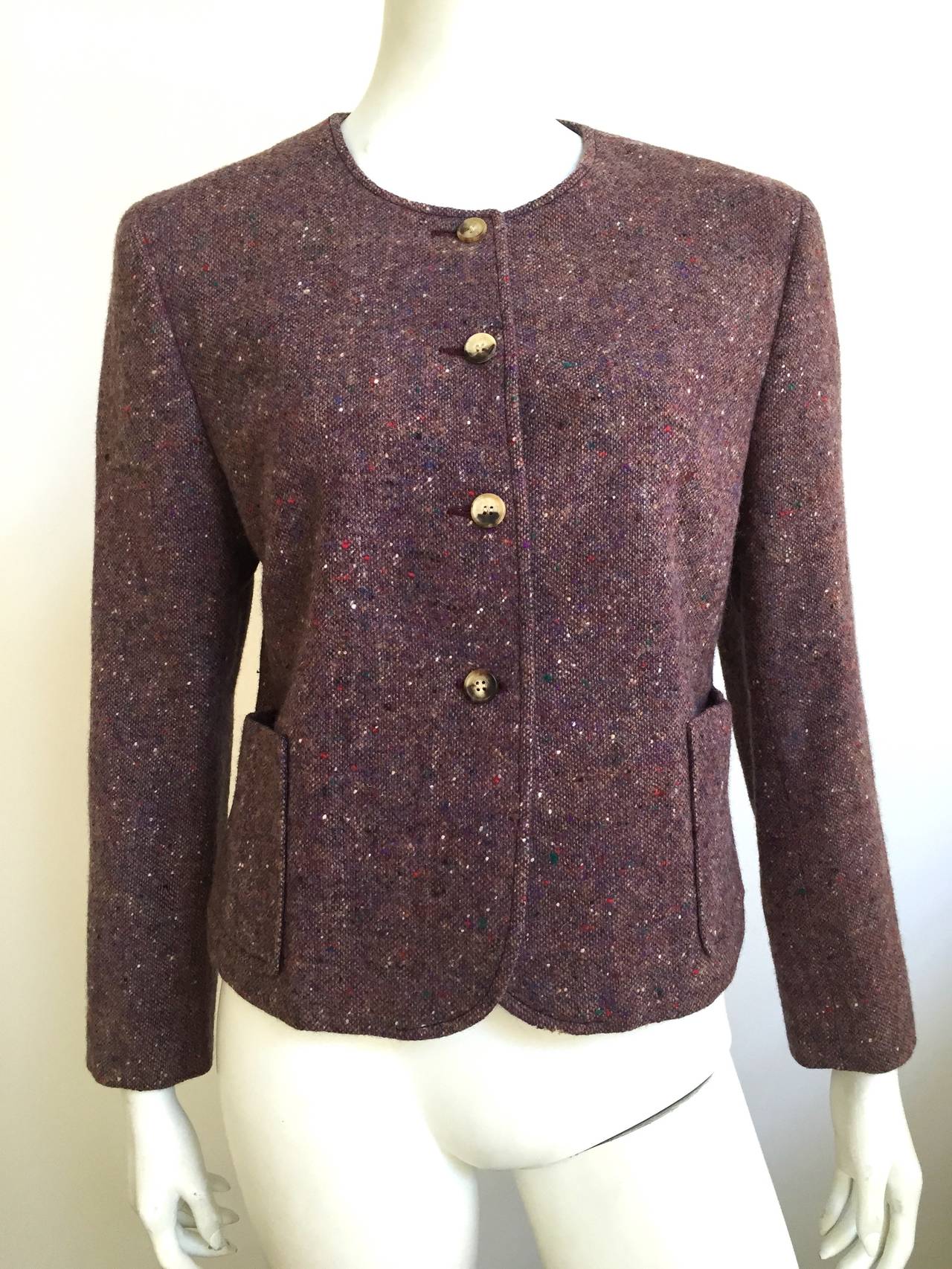 Celine 1960s Wool Jacket Size 8. For Sale 3