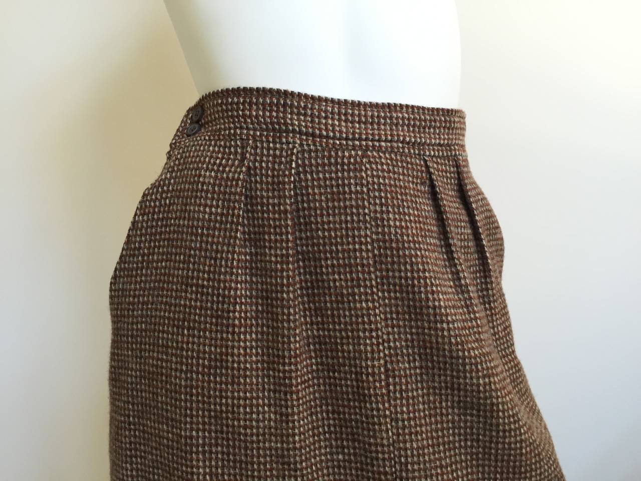 Black Yves Saint Laurent Brown Wool Skirt With Pockets  For Sale