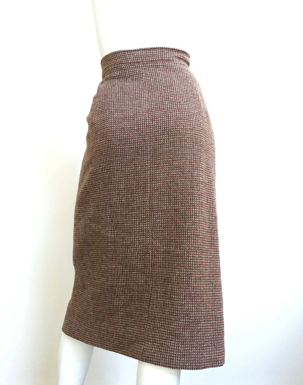 Yves Saint Laurent Brown Wool Skirt With Pockets  For Sale 1