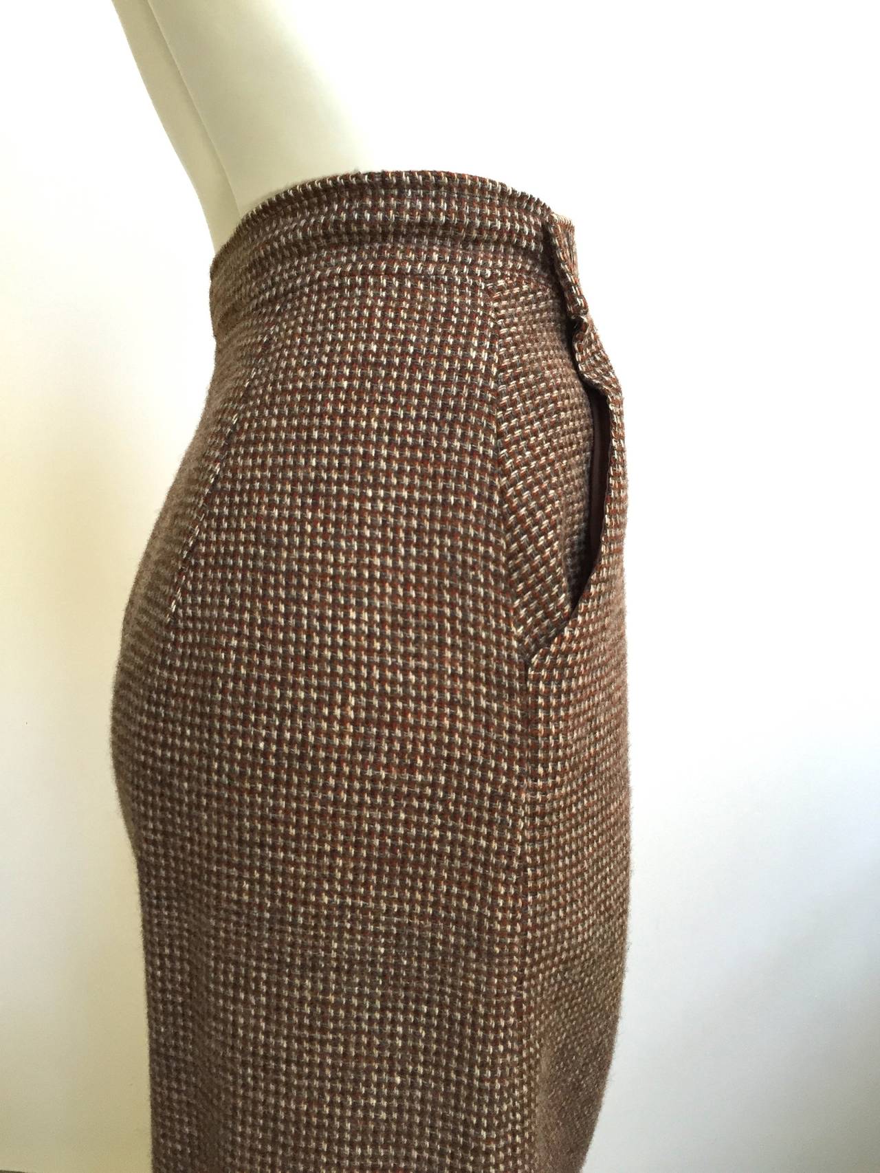 Yves Saint Laurent Brown Wool Skirt With Pockets  For Sale 2