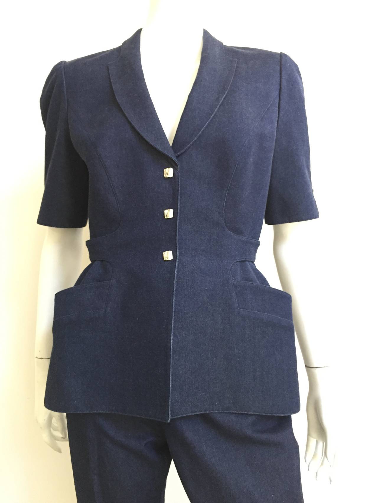 Thierry Mugler Denim Suit Size 8.