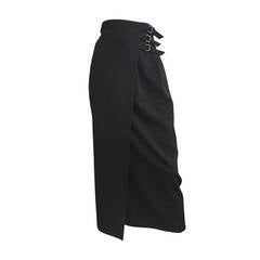 Barbara Bui Paris black wrap long skirt size 8.