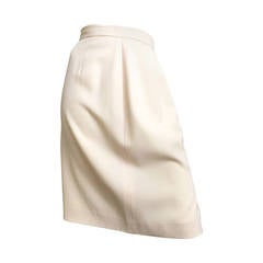 Vintage Valentino Cream Wool Skirt Size 6.