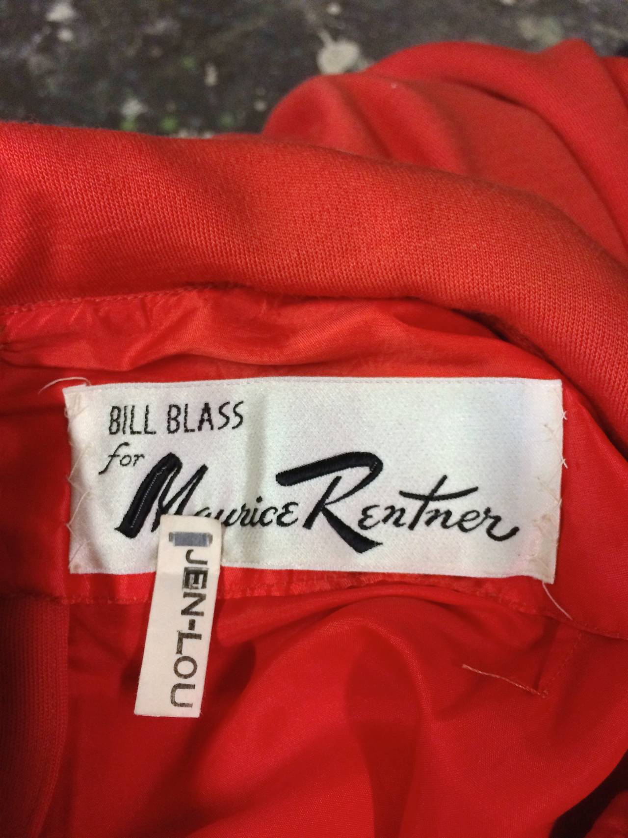 Bill Blass for Maurice Rentner 60s Chemise Wool Dress Size 6. For Sale 4
