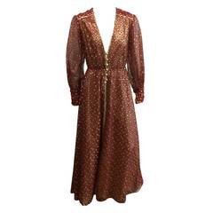 Norman Hartnell 60s Lace & Lame Gown Size 6. 8