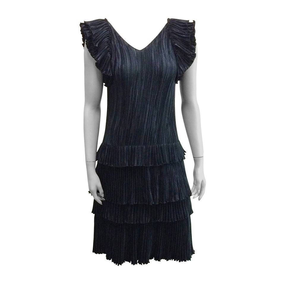 Mary McFadden 1980s Black Evening Cocktail Dress Size 4. For Sale at ...