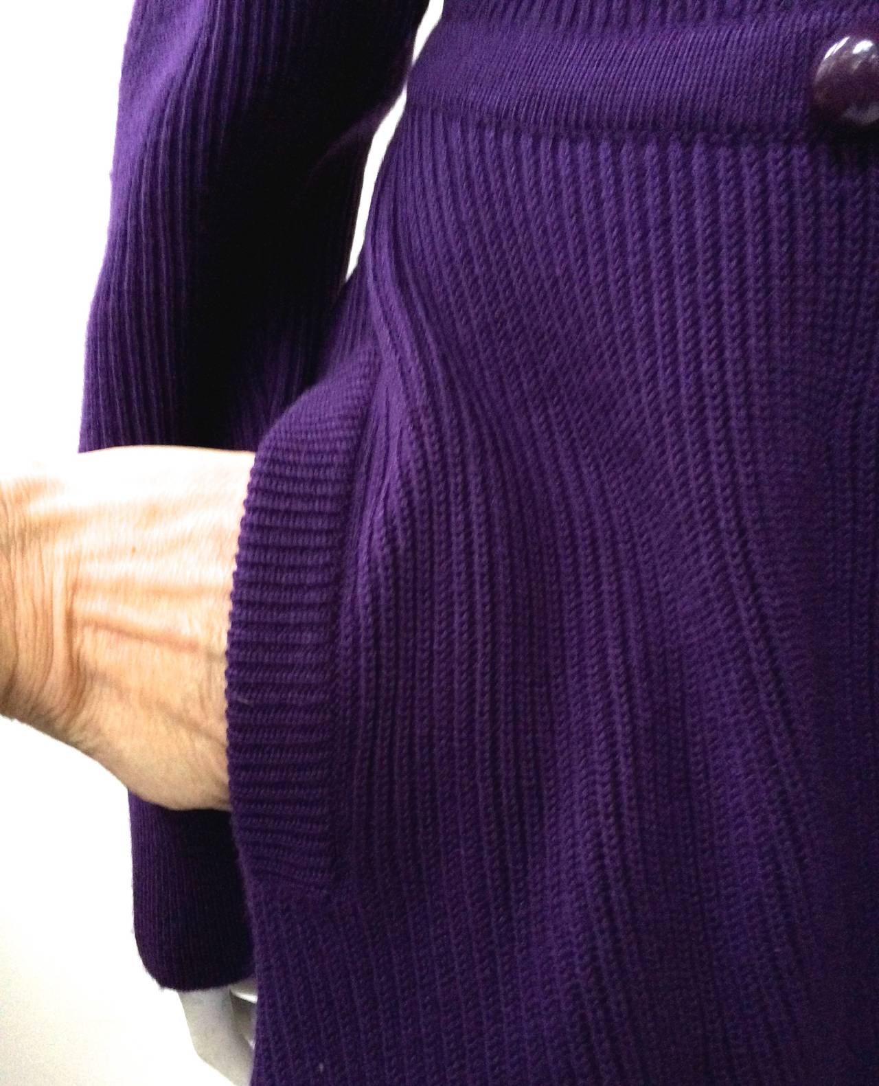 Purple  Karl Lagerfeld 80s 2 piece knit jacket & skirt size 4. For Sale