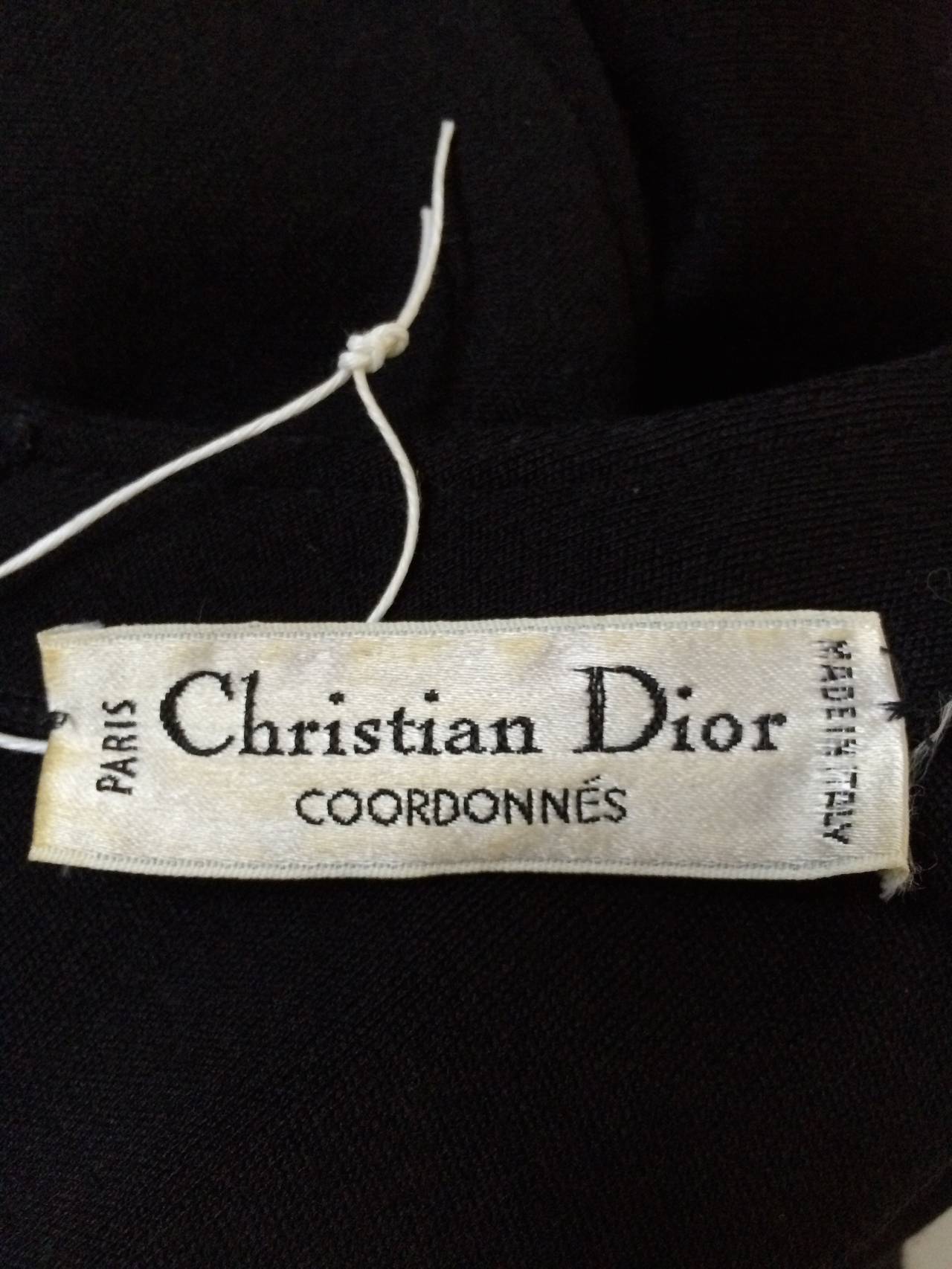  Dior 1980s Black Wool Knit Dress Size 6. For Sale 3