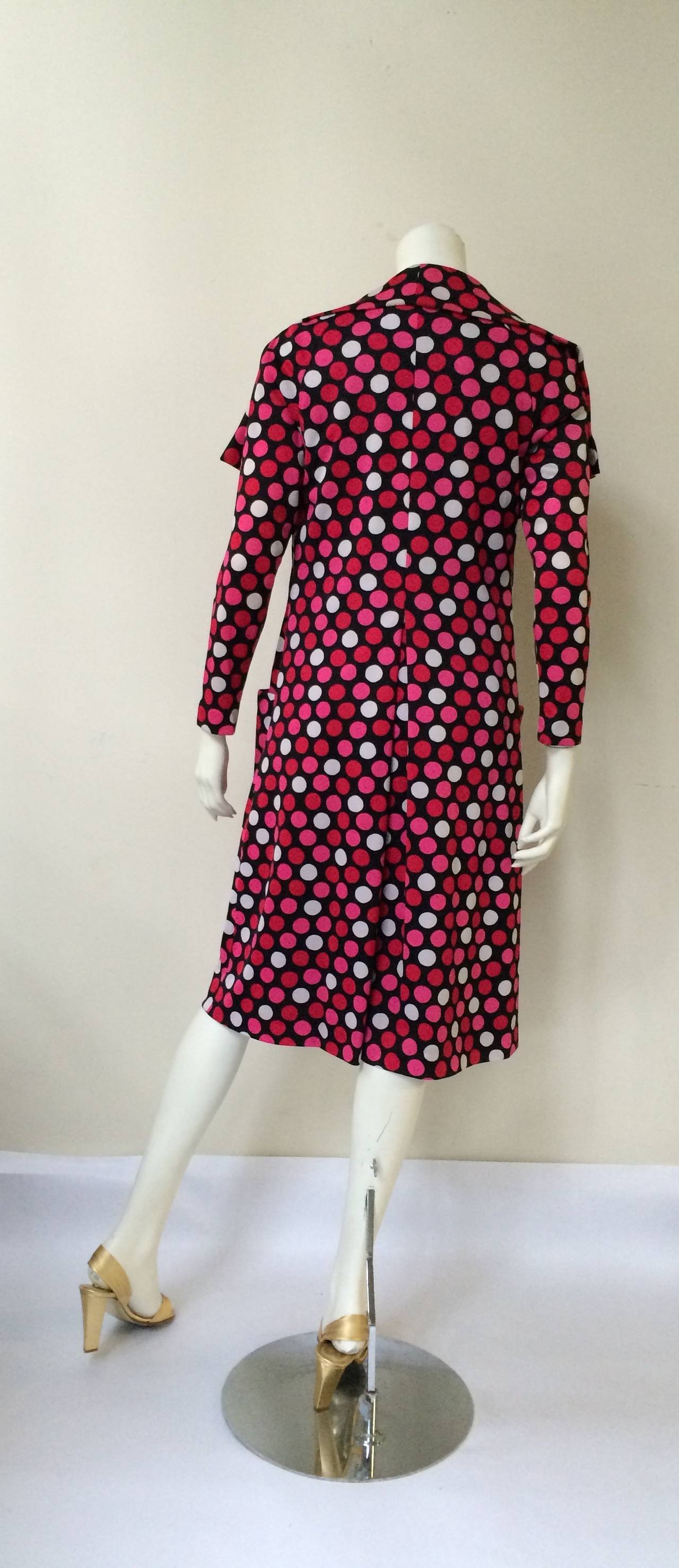Pauline Trigere 80s polka dot dress. For Sale 1