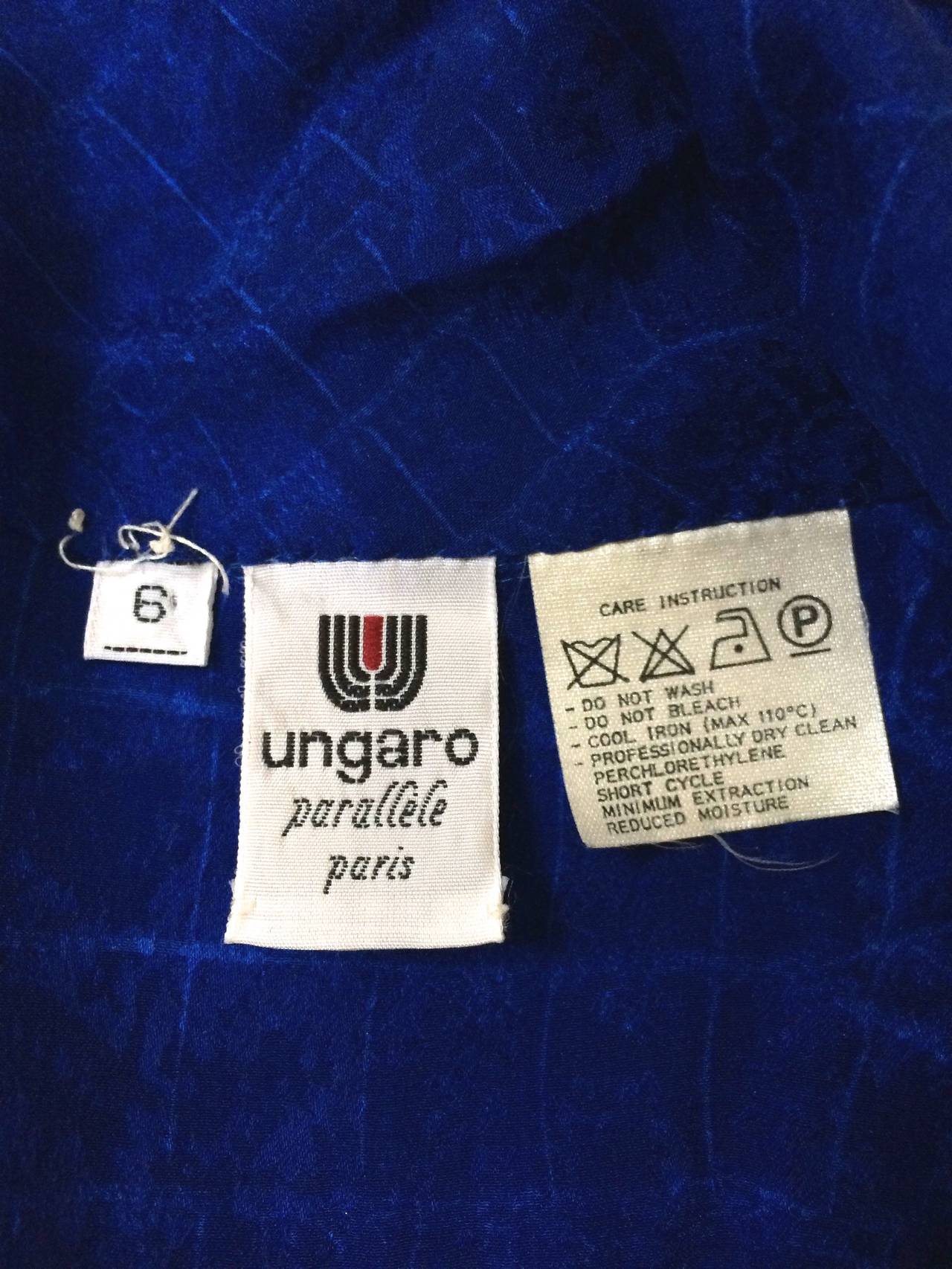 Ungaro Parallele Paris 80s silk dress size 6. 5