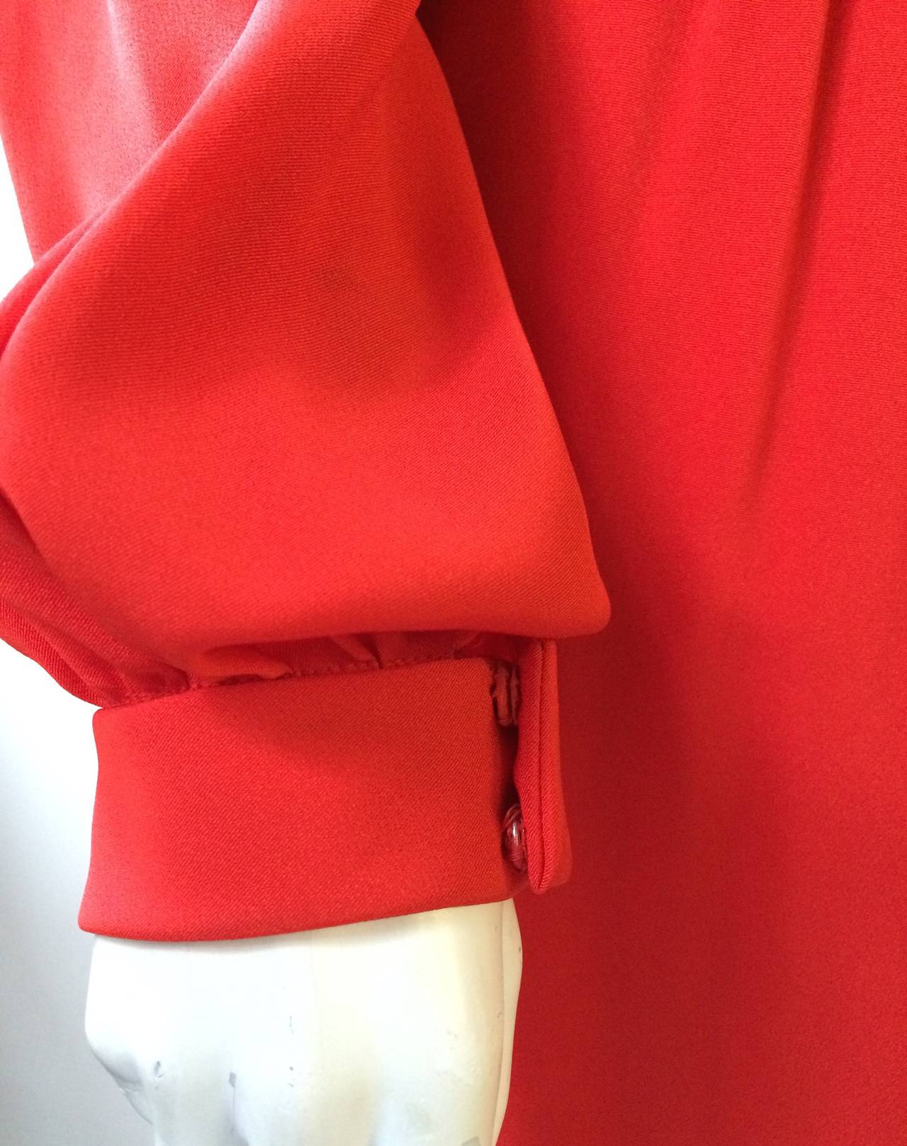 Women's Geoffrey Beene 1960s Red Silk Maxi Dress with Pockets Size 4/6. For Sale