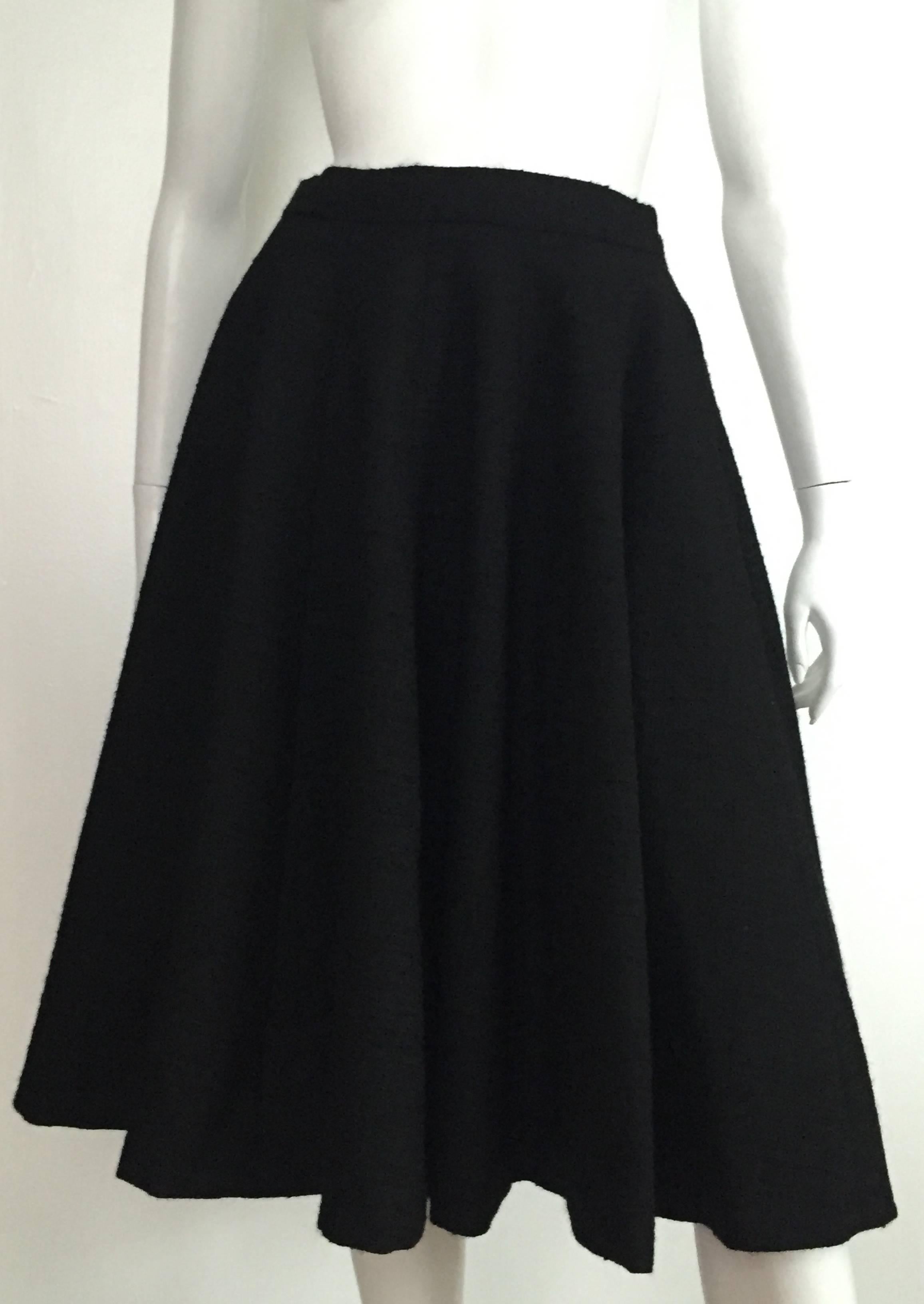 Norman Norell 1957 black wool flare skirt size 6 / 8.  For Sale 5