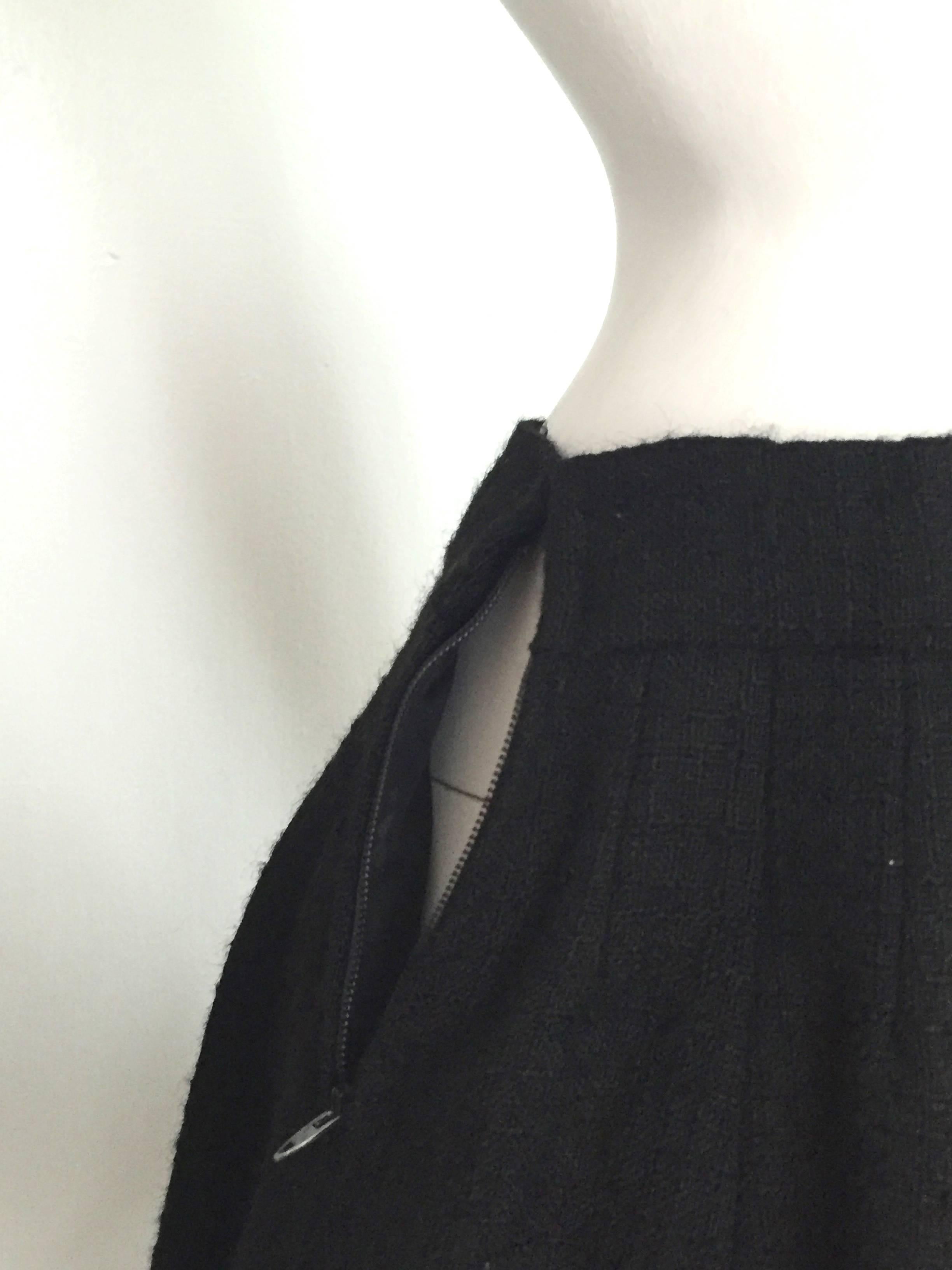 Women's Norman Norell 1957 black wool flare skirt size 6 / 8.  For Sale