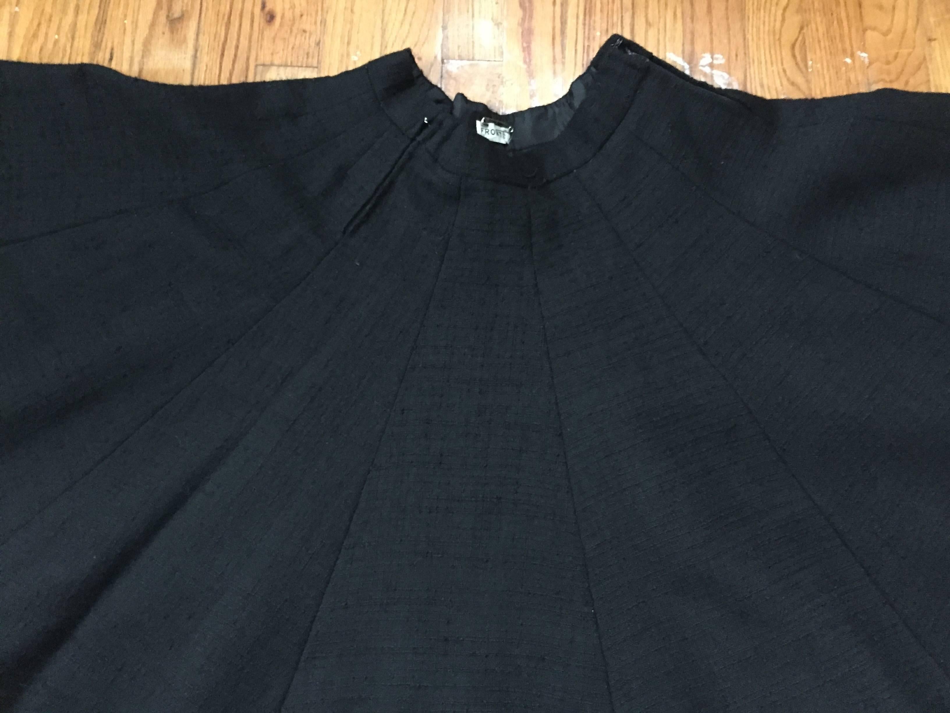 Norman Norell 1957 black wool flare skirt size 6 / 8.  For Sale 3
